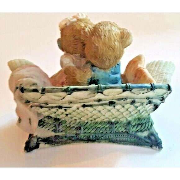 Bears Papa Mama Share A Snuggle on the Porch Rattan Vintage Collectible - Picture 6 of 6